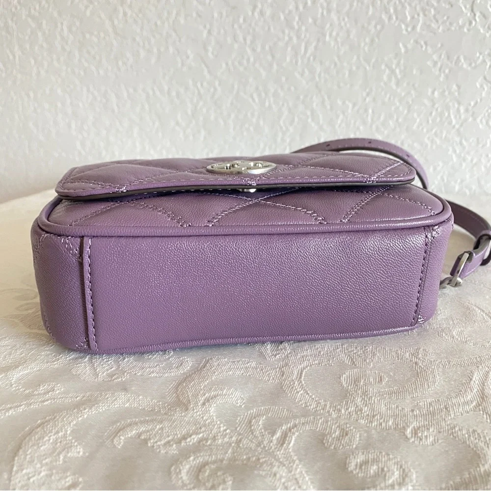 TORY BURCH lavender quilted leather Willa Belt Bag